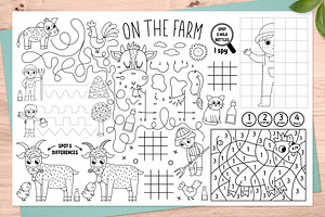 On The Farm Activity Placemats