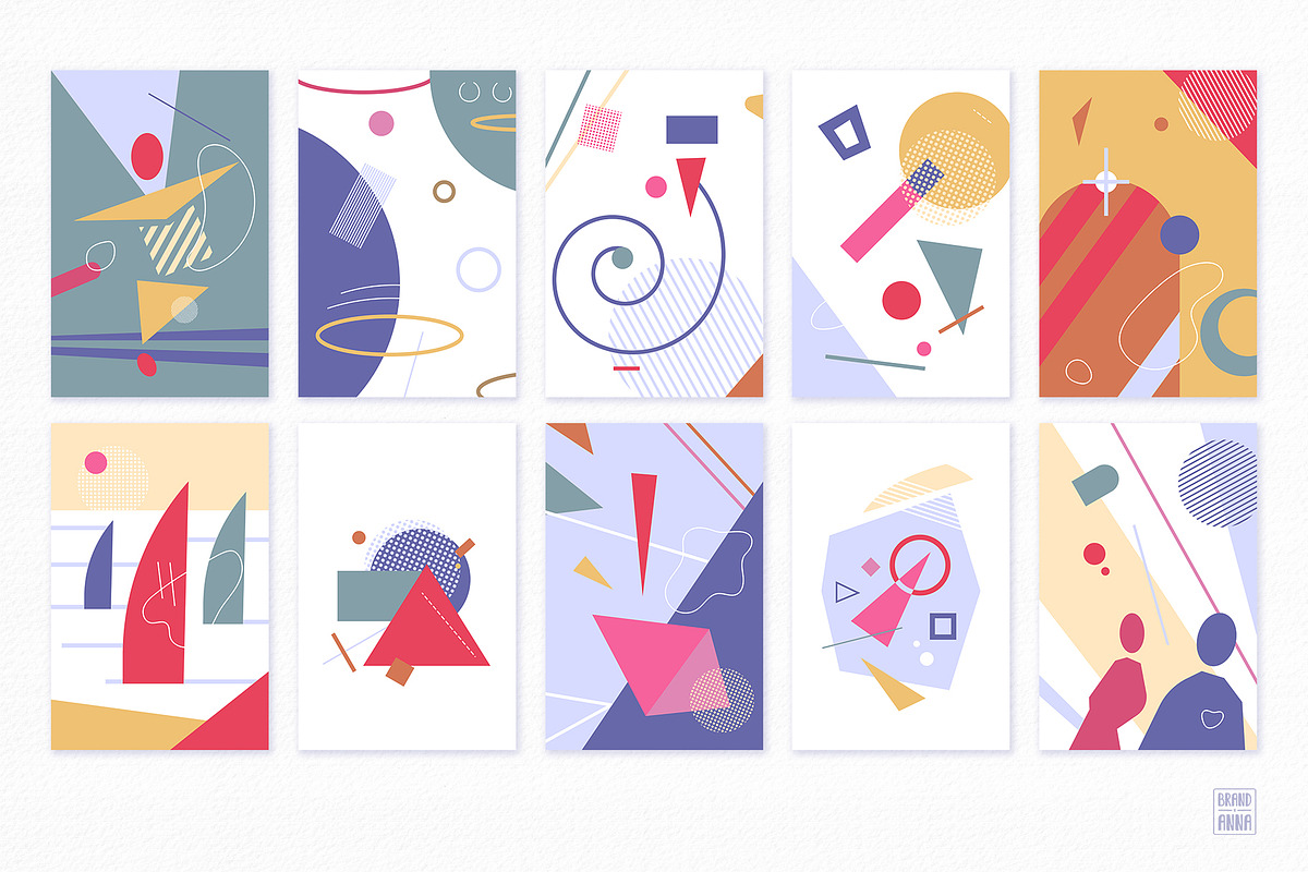 Set of abstract posters cubism style, a Decorative Illustration by Brandianna (Photo 4 of 7)