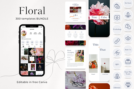 300 Floral Social Media BUNDLE, a Social Media Template by PatternLab.