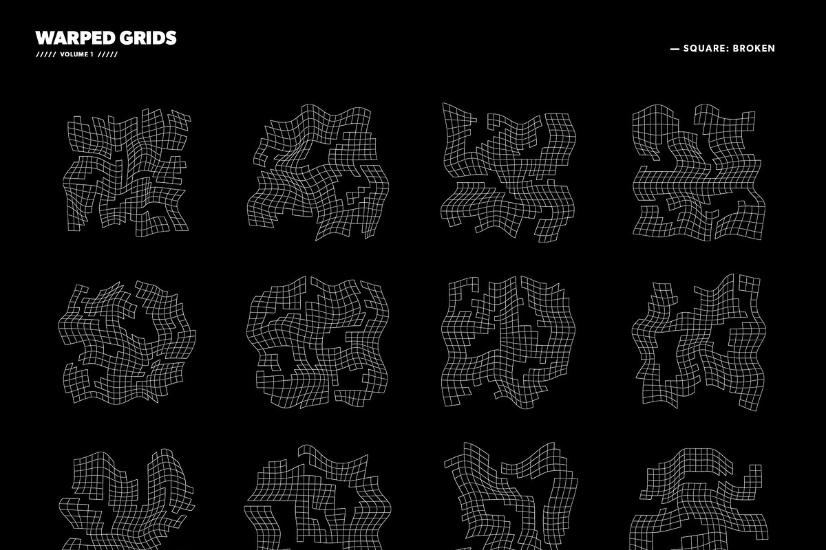 WARPED GRIDS vol.1 - Grid designs, an Object Graphic by RAWSTR (Photo 5 of 17)