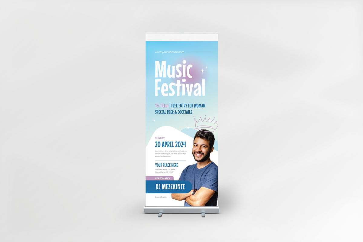 Music Festival Roll Up Banner, a Print Template by Annora Studio (Photo 2 of 5)