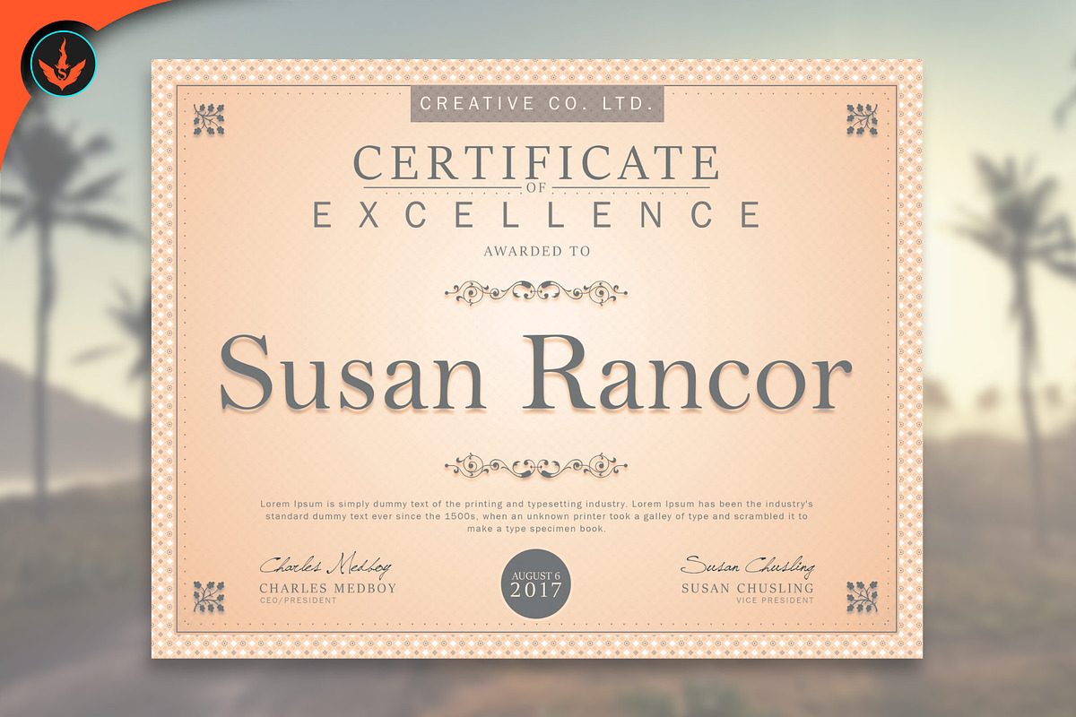 Classic Certificate Template, a Stationery Template by SeraphimChris (Photo 6 of 8)