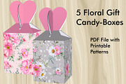 5 Valentine Gift Candy-Boxes, a Print Template by Kseniya-Omega (Thumbnail 1 of 5)