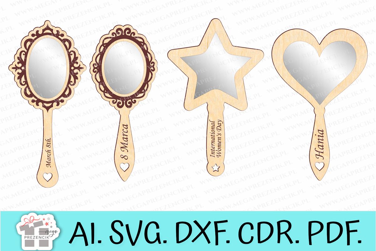 Set of mirrors for girls laser cut, a Pattern Graphic by MegaPrezencik (Photo 3 of 6)
