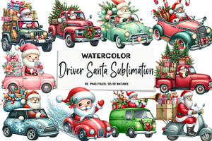 Driver Santa Sublimation, an Illustration by DreamArtGraphic