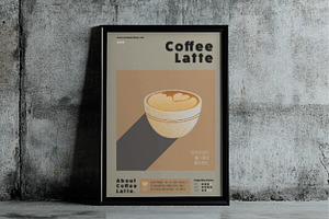 Coffee Latte Art Print, a Poster Template by Bizz_District_Studio