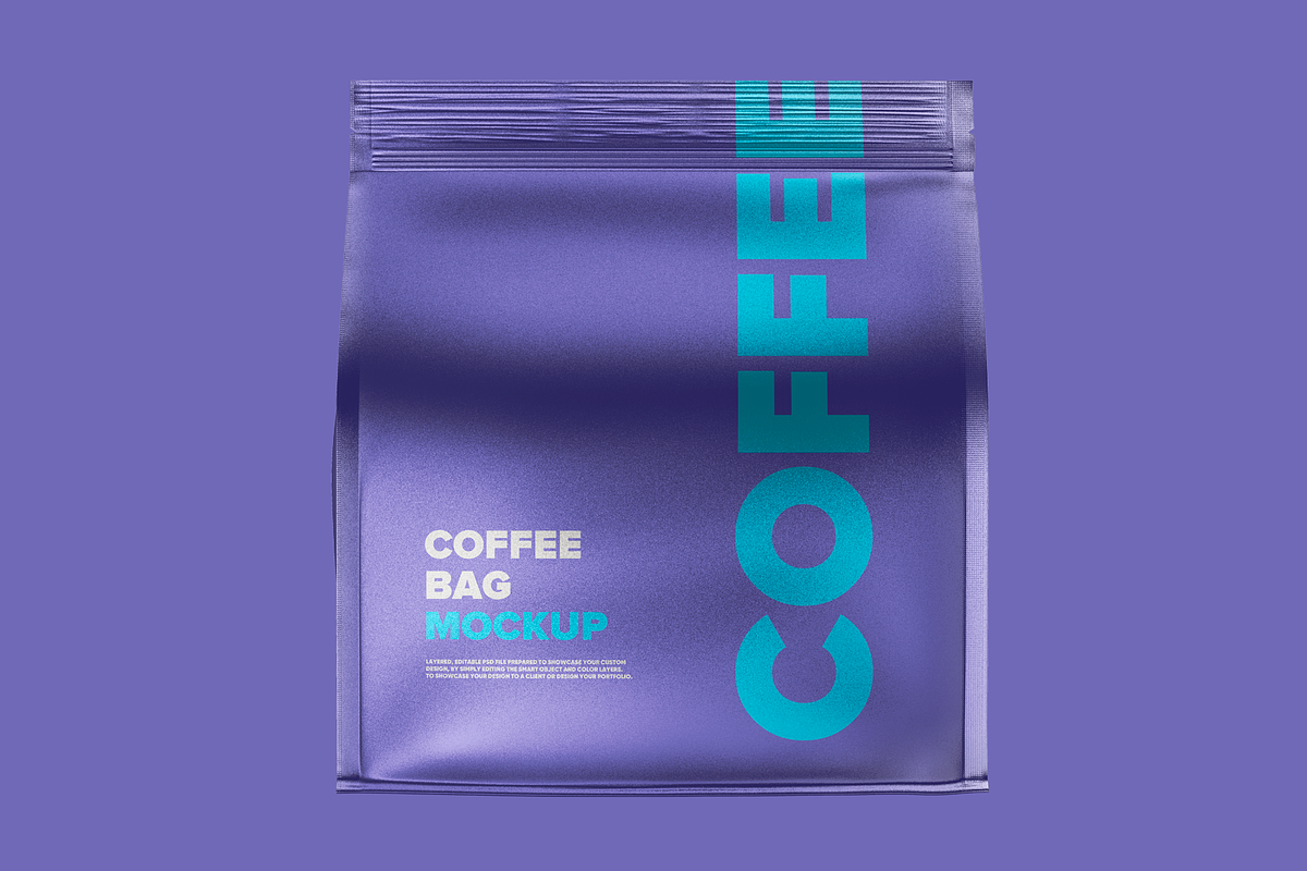 Coffee bag mockup. Metallic, a Packaging Mockup by BlackMockup (Photo 8 of 11)