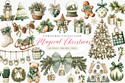 Neutral Christmas Clipart Pine Green, an Illustration by ClipArtCharm (Thumbnail 1 of 5)