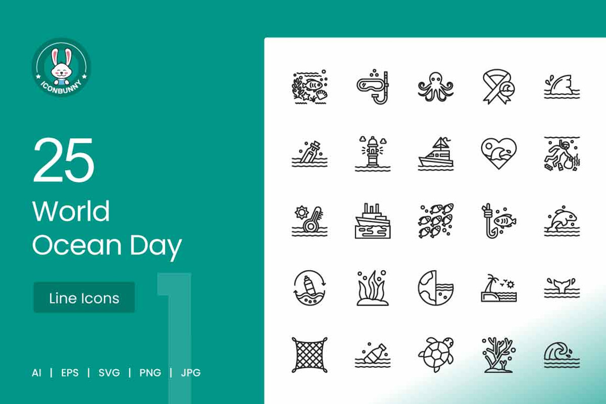 25 World Ocean Day Icons, an Icon by IconBunny (Photo 1 of 2)