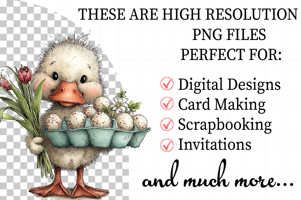 Whimsical Easter Duck Clipart Png, an Illustration by Daily.Designs (Photo 2 of 8)