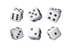 3D set of dice white playing cube, an Object Illustration by Abscent
