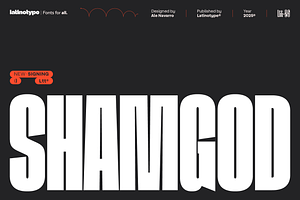 Shamgod, a Sans Serif Font by Latinotype