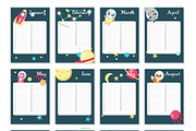 Space animals calendar & planner, a Stationery Template by SiberianArt (Thumbnail 9 of 12)