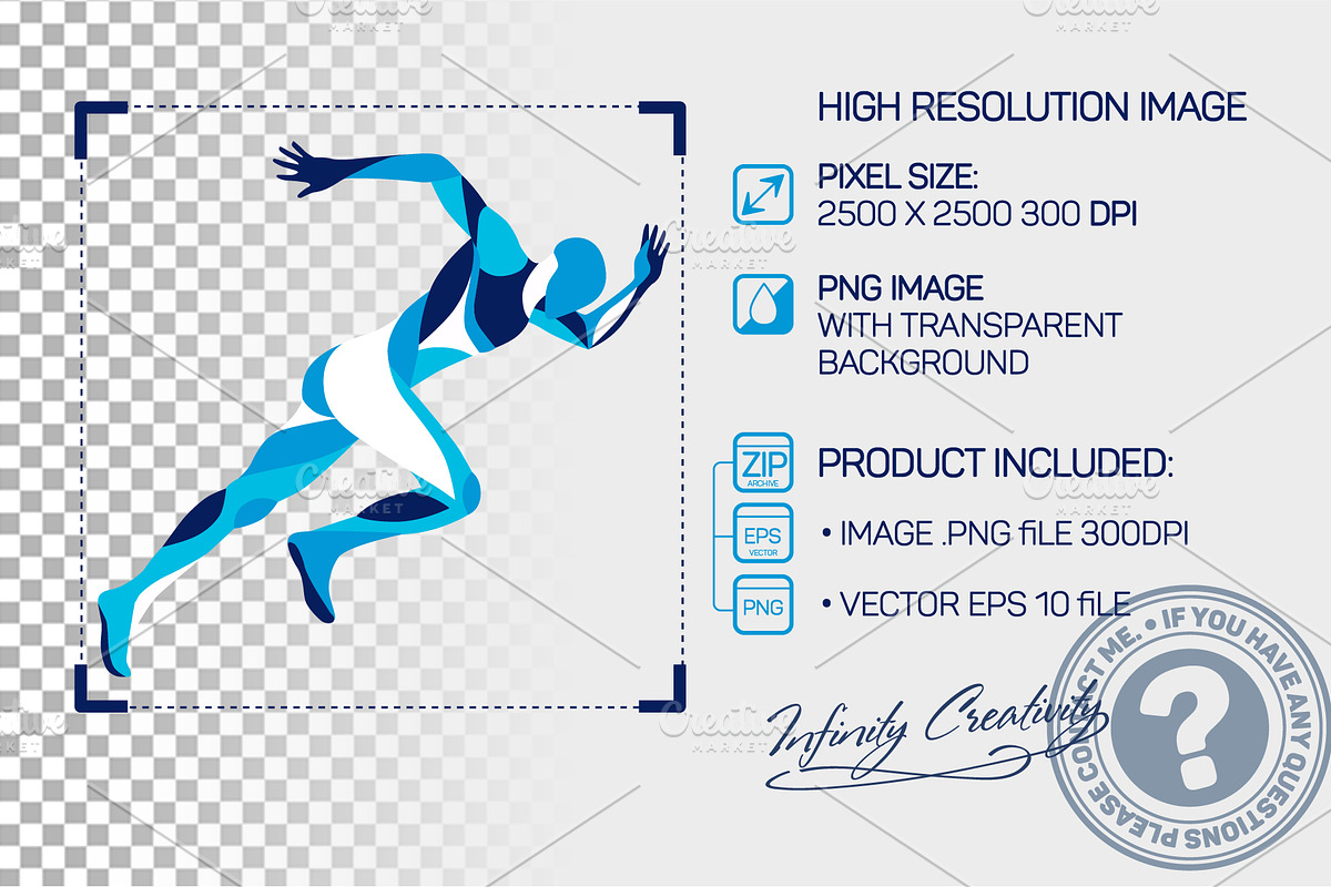 Stylized Running Man, a Healthcare Illustration by Infinity Creativity (Photo 2 of 4)