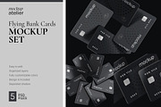 Flying Bank Cards Mockup Set, an Advertising Mockup by mockupatelier (Thumbnail 1 of 9)