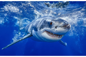 Underwater view of a great white, an Animal Photo by ZinetroN