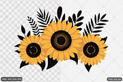 Sunflower SVG PNG Design Bundle, an Illustration by Actual Pixel (Thumbnail 4 of 30)
