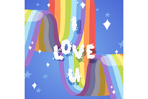 I Love You Card With Rainbow Bright