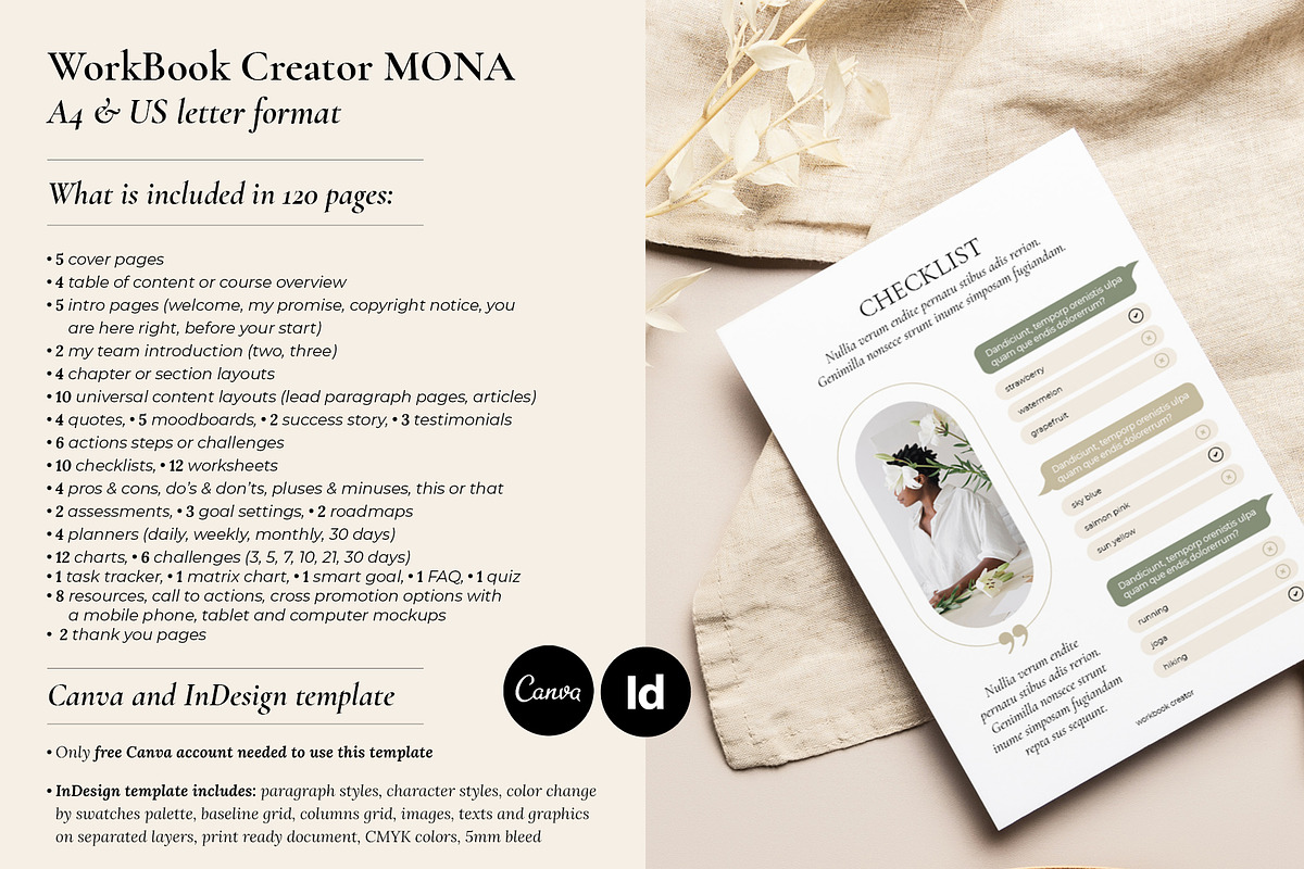 WorkBook / CANVA, INDD / Mona, a Magazine Template by Mirazz (Photo 2 of 15)