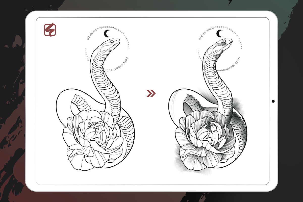 Procreate - Tattooshading Brushset, a Brush Add-On by DiBrush Studio (Photo 5 of 5)