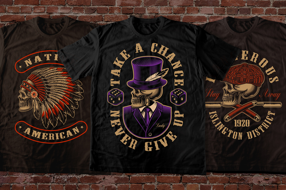100 T-shirt Designs Bundle, an Illustration by Harry Kasyanov (Photo 16 of 37)