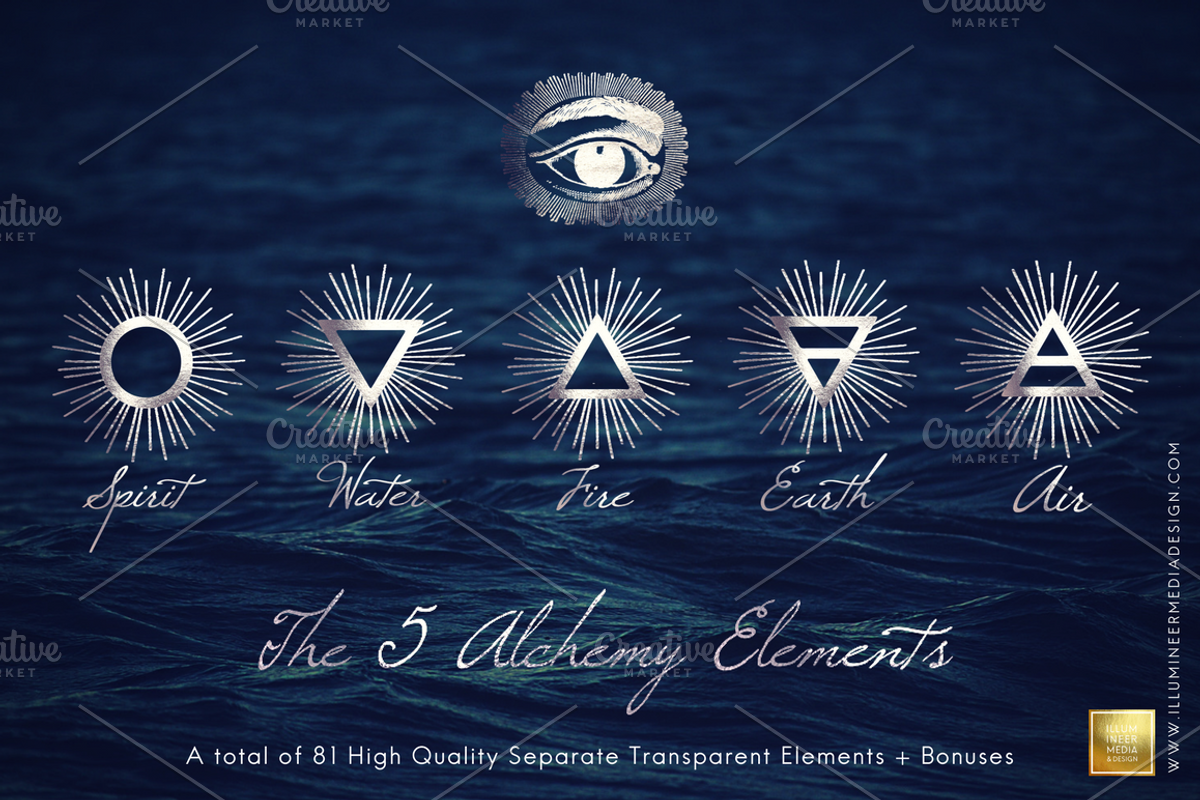 The 5 Alchemy Elements: Foil Set, an Object Graphic by Illumineer Media & Design (Photo 7 of 13)