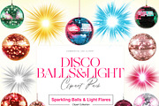 Disco Ball Clipart, Light Burst PNG, a Decorative Illustration by BrushstrokeArtGB (Thumbnail 1 of 9)