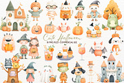 Halloween Kids Clipart Autumn Animal, a Seasonal Illustration by SugarCloudStudioArt (Thumbnail 1 of 7)