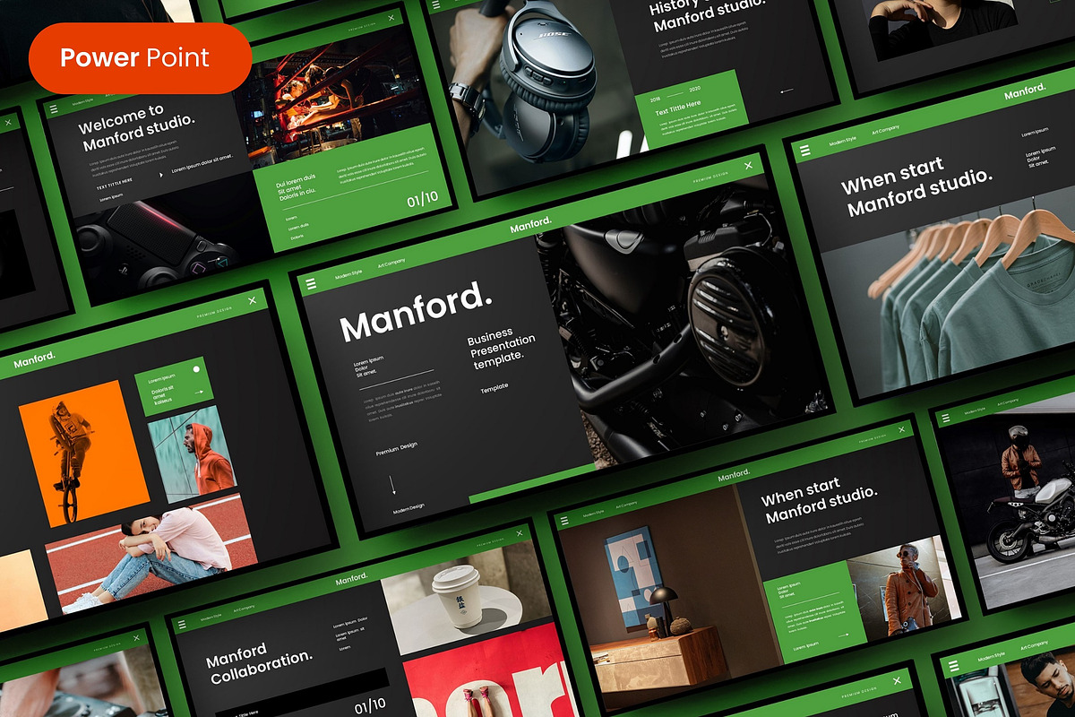 Manford  – Business PowerPoint Templ, a Presentation Template by Dens Creative Studio (Photo 1 of 6)