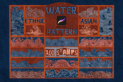 Japanese water pattern Procreate, a Brush Add-On by TheWhiteCatLab (Thumbnail 1 of 4)