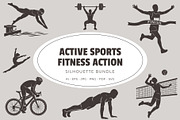 Active Sports & Fitness Silhouettes, an Object Graphic by Designgrove (Thumbnail 1 of 4)
