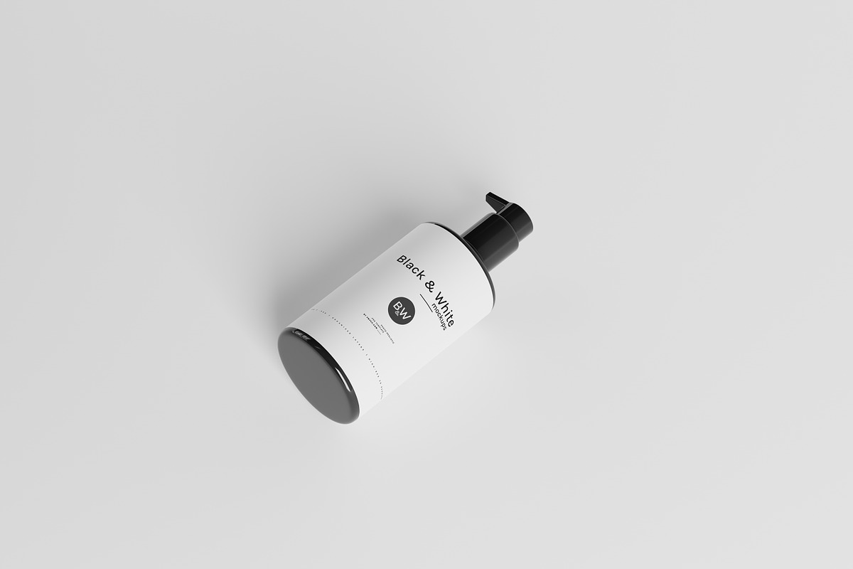 Black & White Mockups - Pump Bottles, a Packaging Mockup by pmvch (Photo 14 of 160)