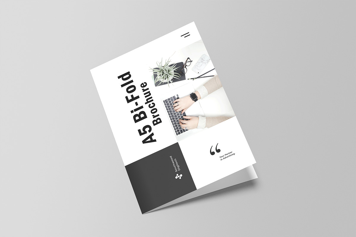 A5 Bifold Brochure Mockup, a Print Template by graphicsecond