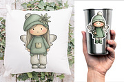 Whimsy Christmas Fairy Girl Clipat, a Seasonal Illustration by V Design Creator (Thumbnail 5 of 8)