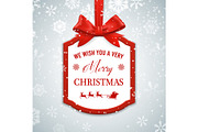 Christmas frame, red bow, a Decorative Illustration by Vector Tradition (Thumbnail 2 of 3)