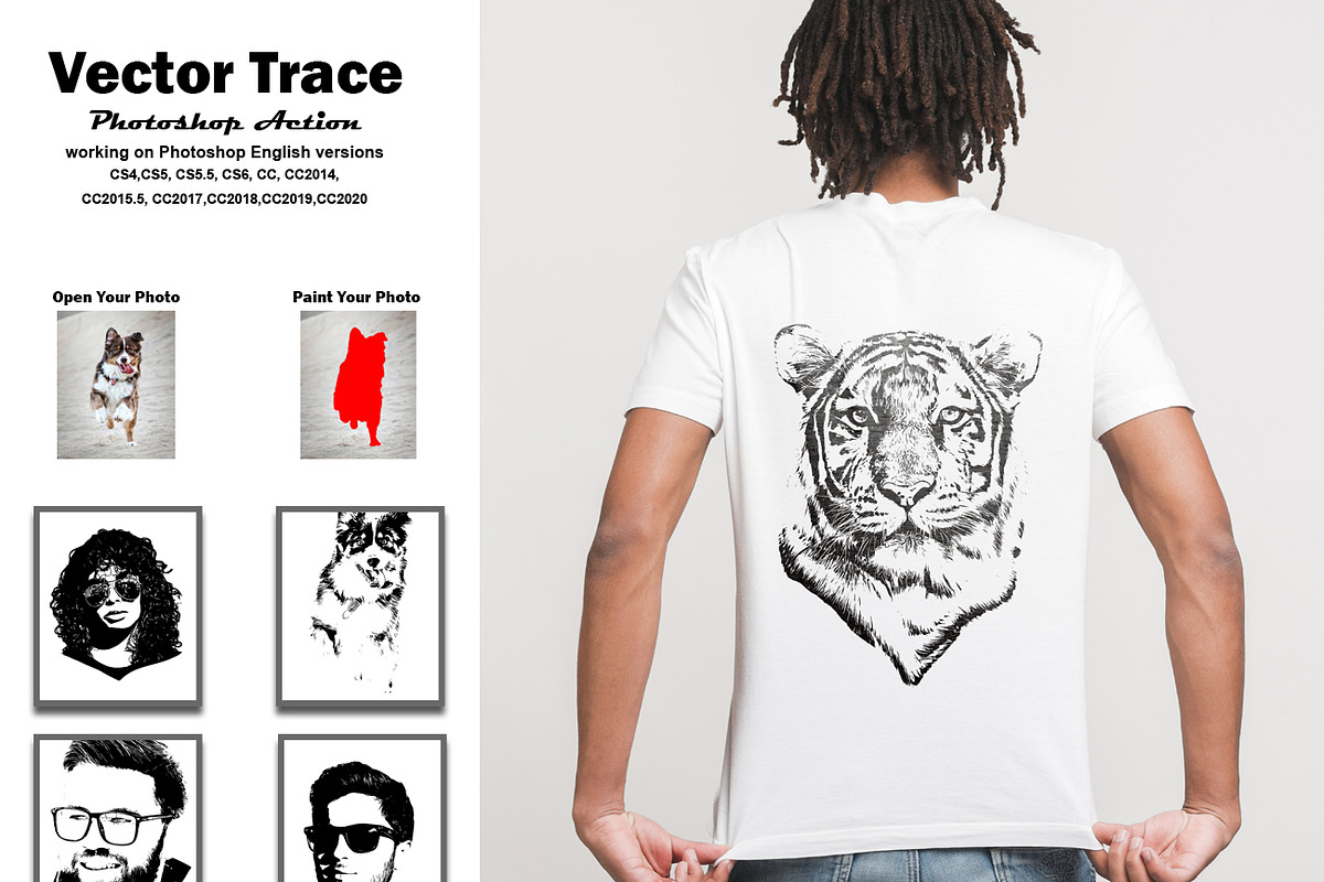Vector Trace Photoshop Action, an Action Add-On by Studio Retouch (Photo 1 of 18)