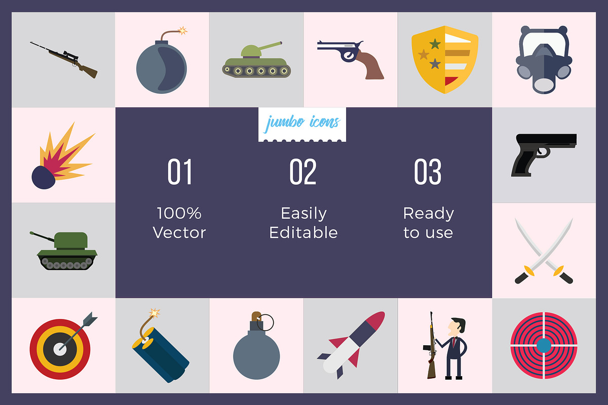 Gaming Weapons Icons Pack - Flat V2, a Duotone Icon by Jumbo Icons (Photo 3 of 5)