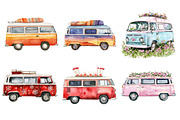 Watercolor Camping Van Clipart, an Illustration by Daily.Designs (Thumbnail 3 of 5)