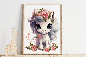 Floral Magical Horse Clipart