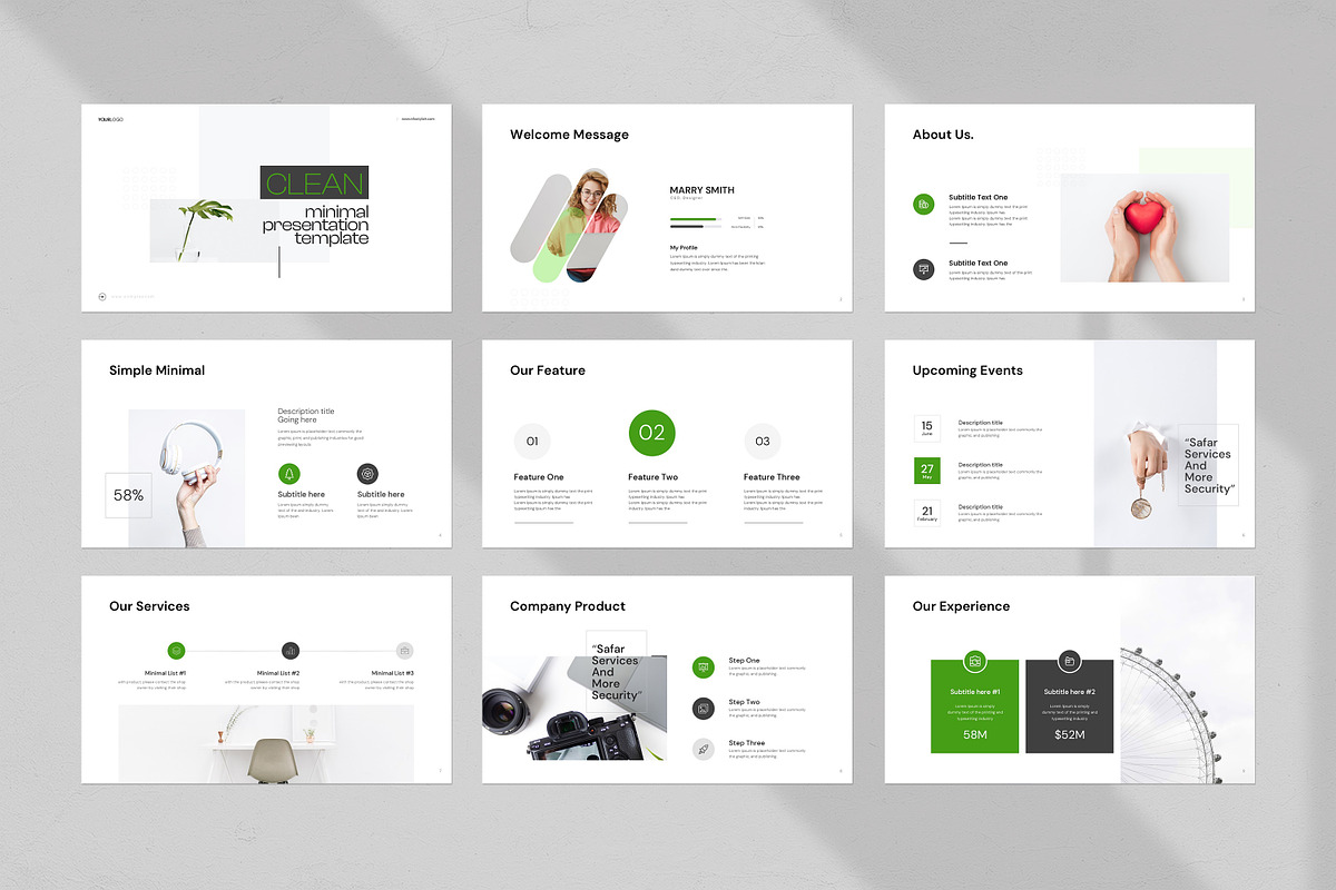 Clean Minimal Presentation Template preview 5