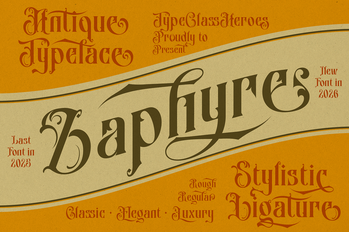 Zaphyre Antique Font, a Blackletter Font by TypeClassHeroes (Photo 1 of 10)