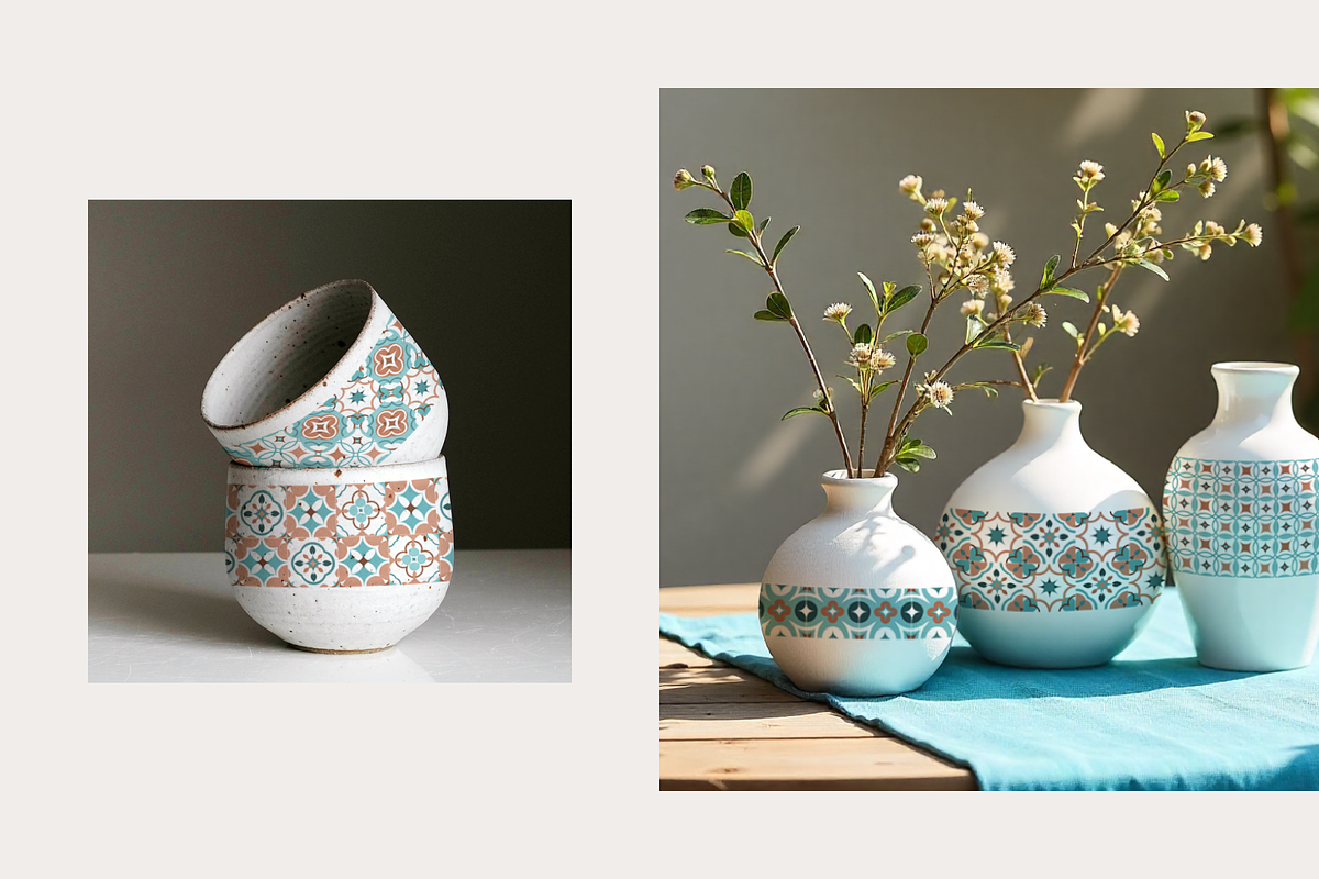 Mediterranean tiles vector patterns, a Pattern Graphic by Katerina.Sea.Digital (Photo 5 of 7)