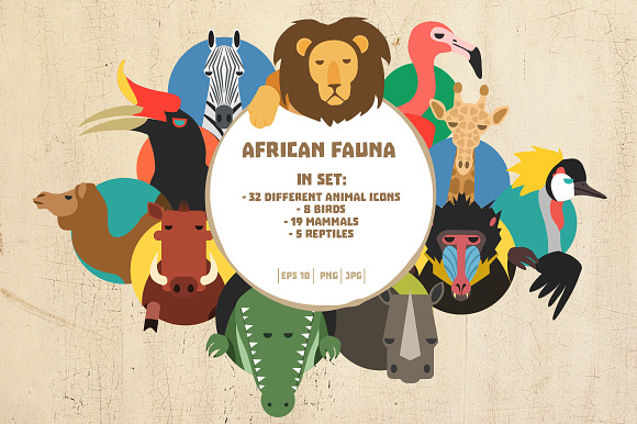 African Animal Icons Big Bundle