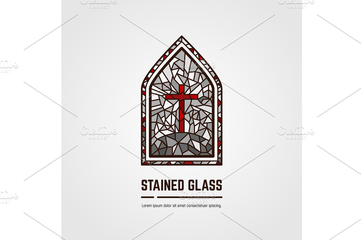 Stained glass line vector, an Illustration by SkyVectors
