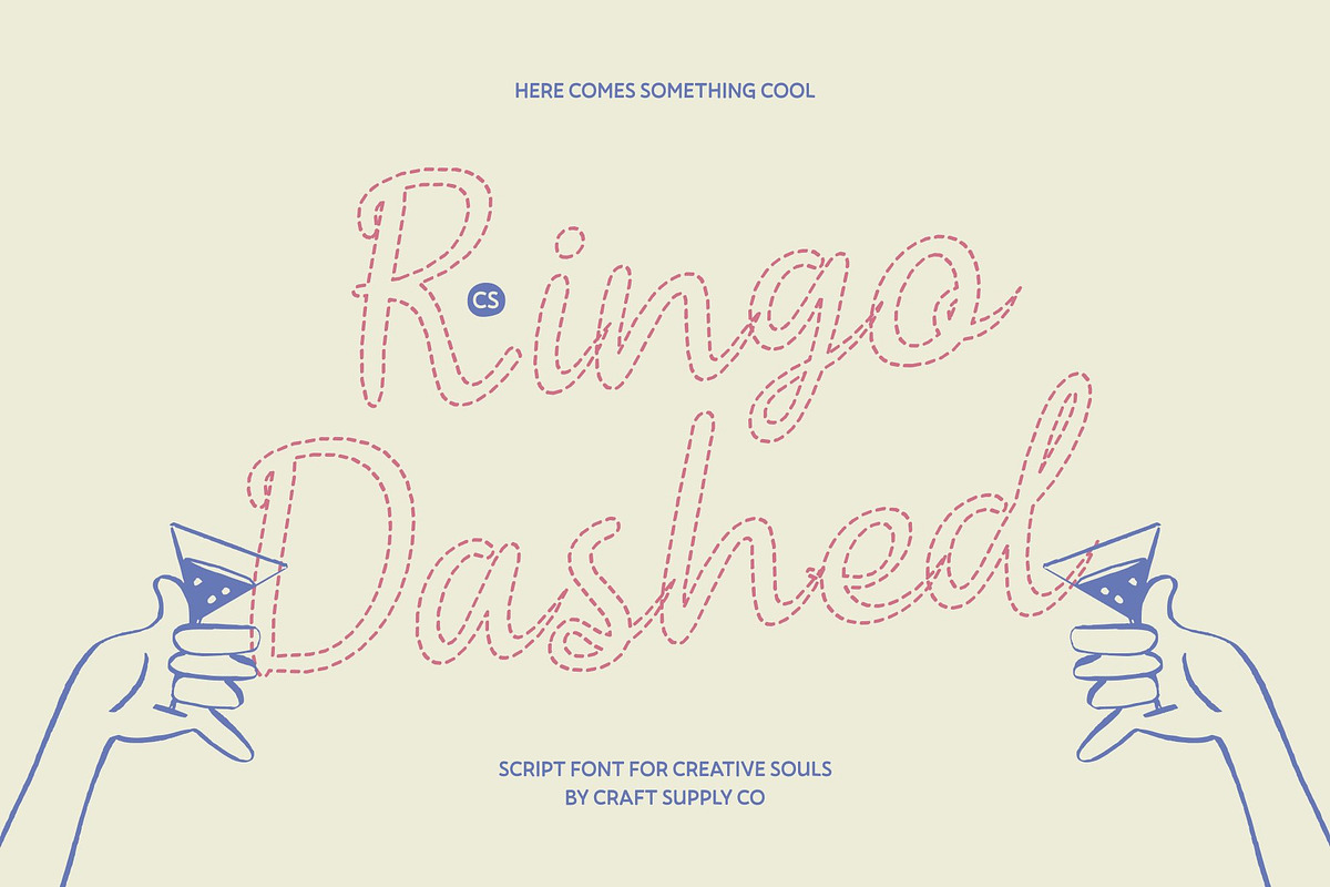 CS Ringo Dashed, a Script Font by Craft Supply Co. (Photo 1 of 8)