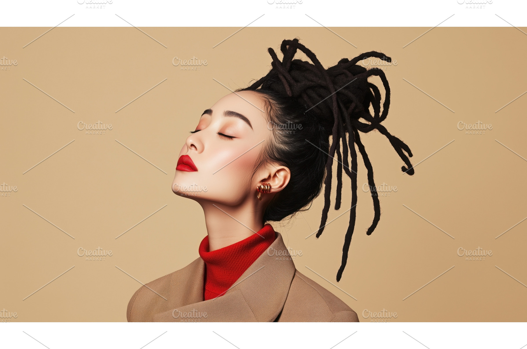 Asian woman with stylish dreadlocks, a Beauty & Fashion Photo by Sergey Kotenev