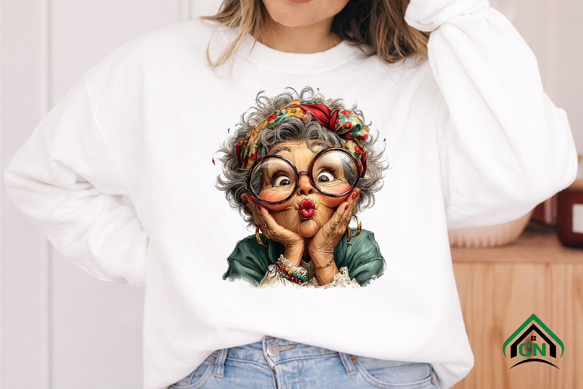 Whimsical Old Lady Birthday Clipart, an Illustration by Craft Nest (Photo 8 of 12)