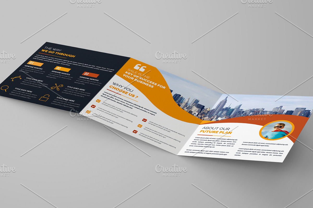 Square Trifold Brochure Template, a Brochure Template by Alice_s (Photo 6 of 12)