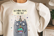 Cat and Animals Funny Birthday PNG, a Graphic by GlitterCraft (Thumbnail 74 of 101)