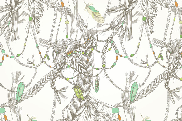 Braids in the pattern and card preview 3
